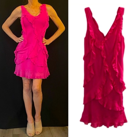 BCBG Ruffled Silk Dress - Picture 1 of 17